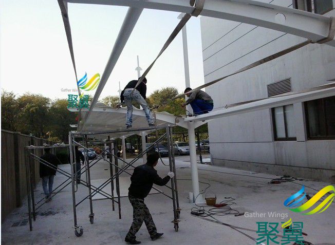 膜結構車棚搭建,膜結構車棚