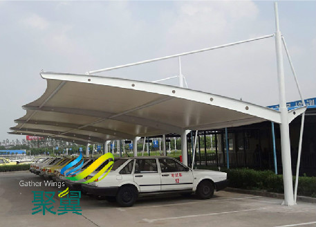 聚翼膜結構車棚造型優美 膜結構車棚PVDF膜材