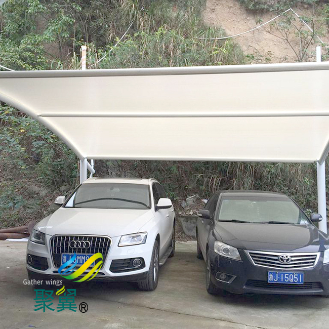 膜結構車棚施工記錄|膜結構車棚修建跨度