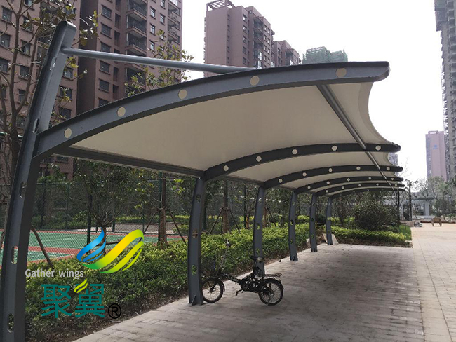 膜結構車棚H型鋼打孔|膜結構車棚工程建立