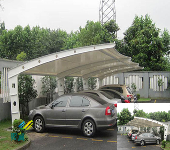 膜結構車棚停車棚施工方案|景觀張拉膜汽車棚