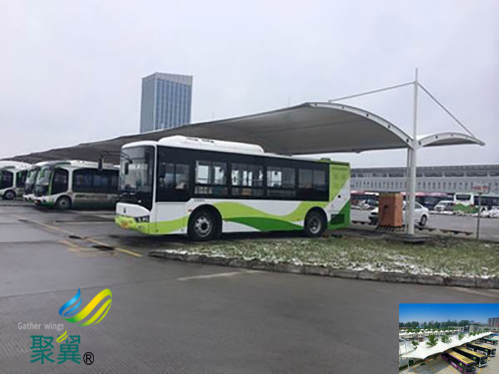 大巴車停車棚基礎設計圖片