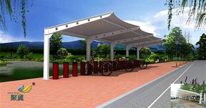 山東張拉膜結(jié)構(gòu)定制停充電樁車棚造價景觀
