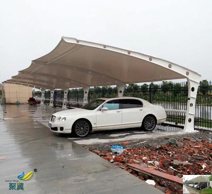 深圳膜結構張拉膜停車棚雨棚材料施工設計