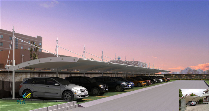 深圳膜結構張拉膜停車棚景觀棚公司設計施工效果圖