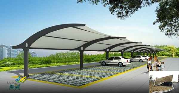 蘇州鋼膜結(jié)構(gòu)自行汽車停車棚景觀定制安裝廠家工程價格