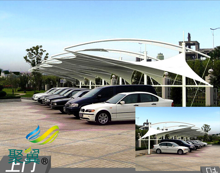 膜結構停車棚拱帽型|膜結構車棚工程承包方式
